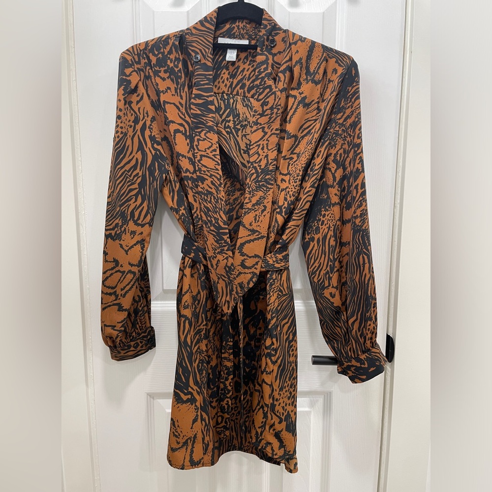 Topshop Animal pattern - leopard - big cat print dress - Size Petite US4